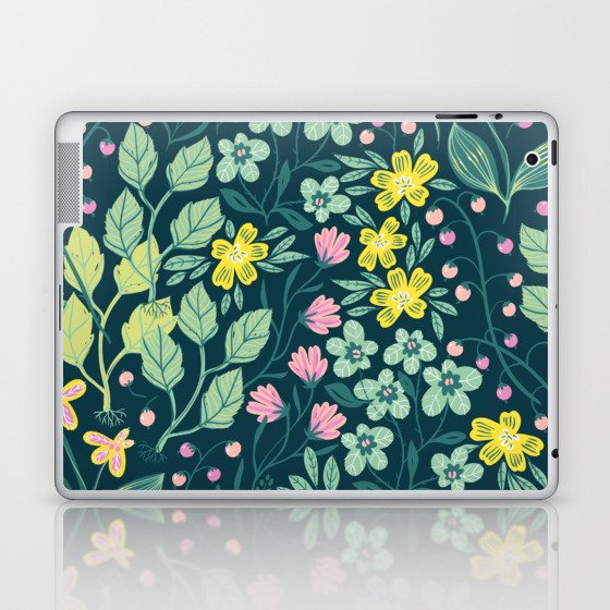 Dark Floral Garden Laptop & iPad Skin