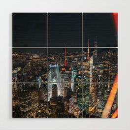 New York City at Night | NYC Skyline | Travel Photography Wood Wall Art