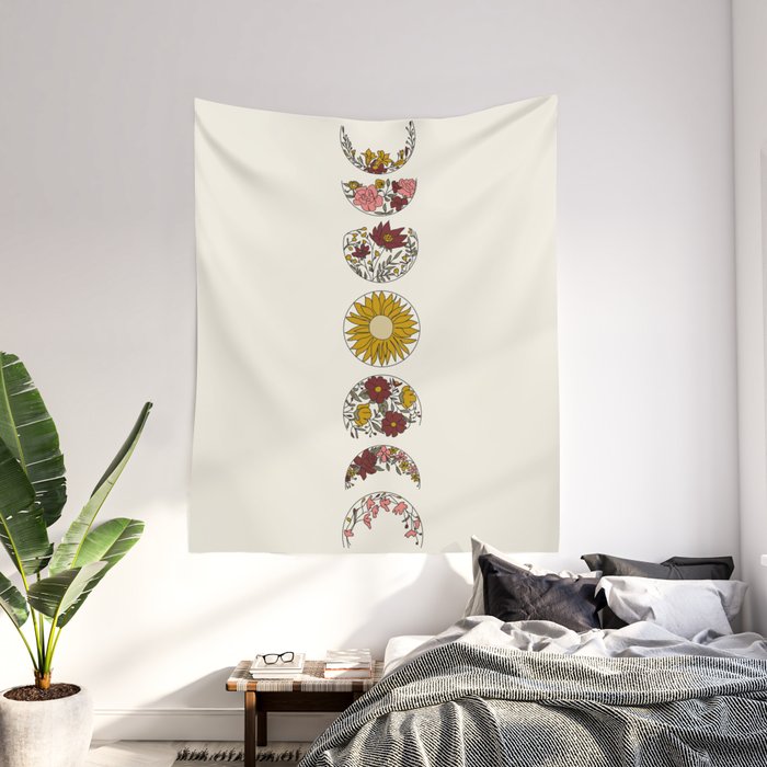 Floral phases of clearance the moon tapestry
