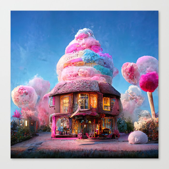 Cotton Candy House Canvas Print