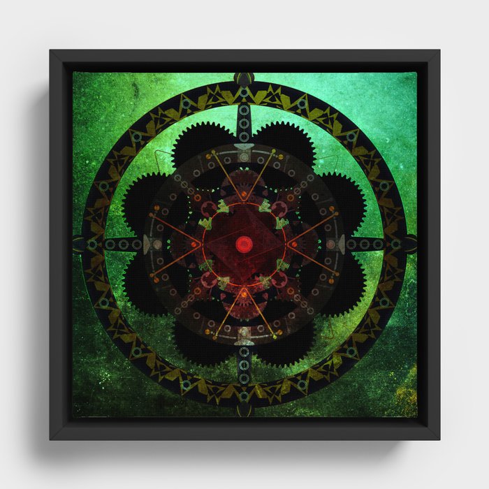 Space Time Clock Framed Canvas