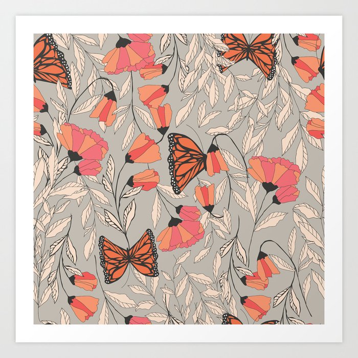 Monarch garden 001 Art Print