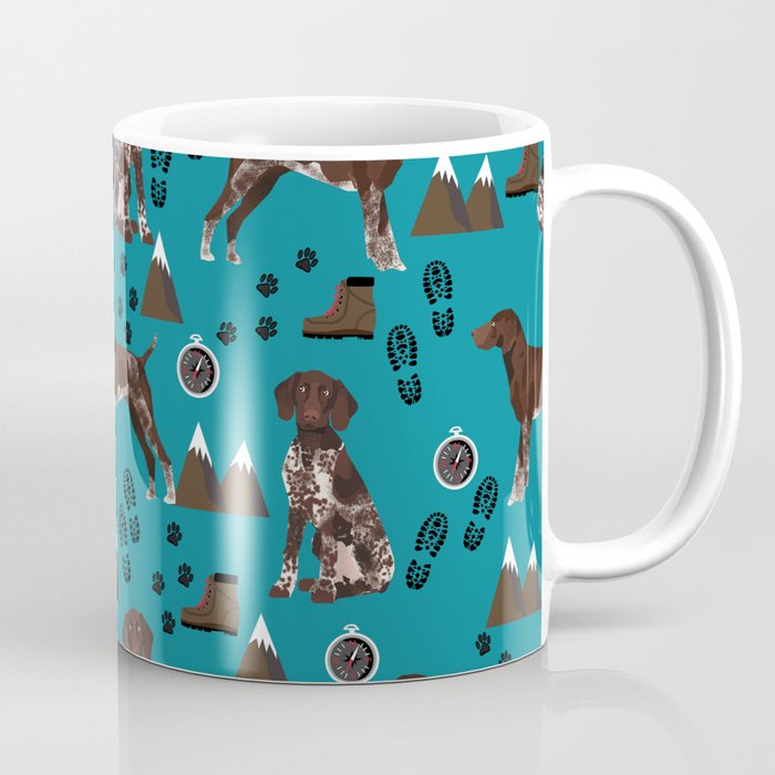 German Shorthair Pointer mountain hiking hiker outdoors camping dog breed Coffee Mug