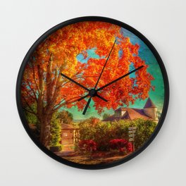 The Orange Tree of Wickham Park Celebrating Fall Foliage in New England Wall Clock