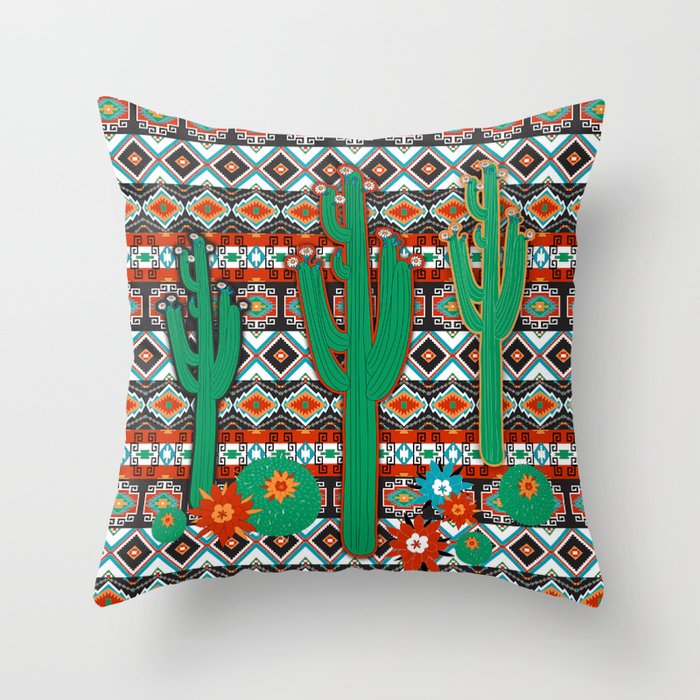Southwest Cactus Throw Pillow