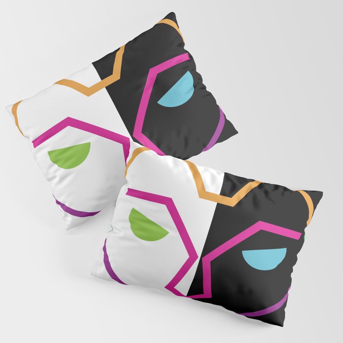 Abstract Multicolored Cat Pillow Sham