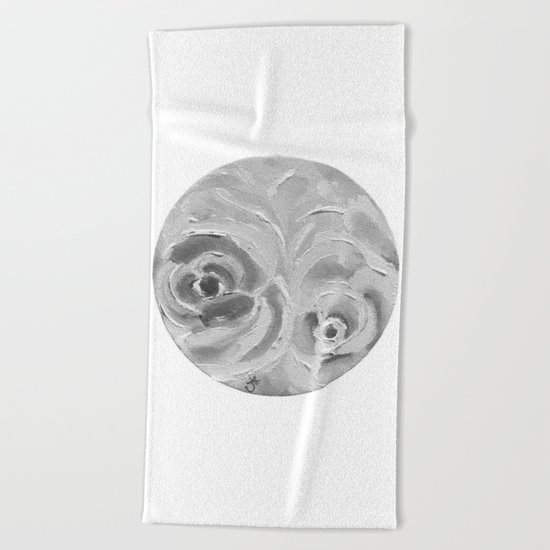 Find the Peach Plum Roses In the Night Beach Towel