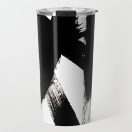 Brushstroke 2 - simple black and white Travel Mug
