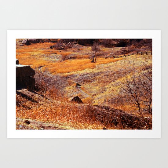 Valley in orange Art Print