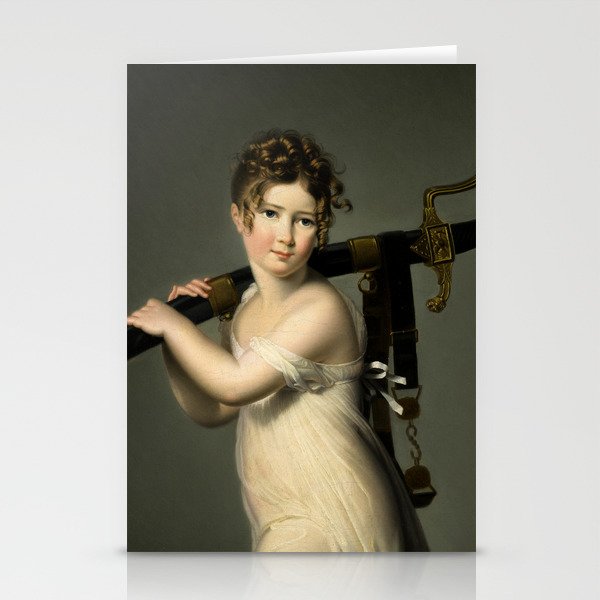 A Young Girl carrying her Father's Sabre by Jeanne-Elisabeth Chaudet Stationery Cards