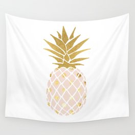 pink & gold pineapple Wall Tapestry