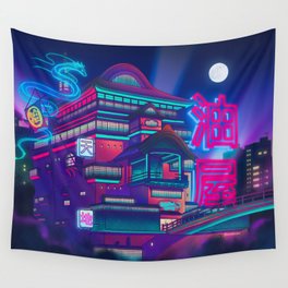 Neon Bath House Wall Tapestry