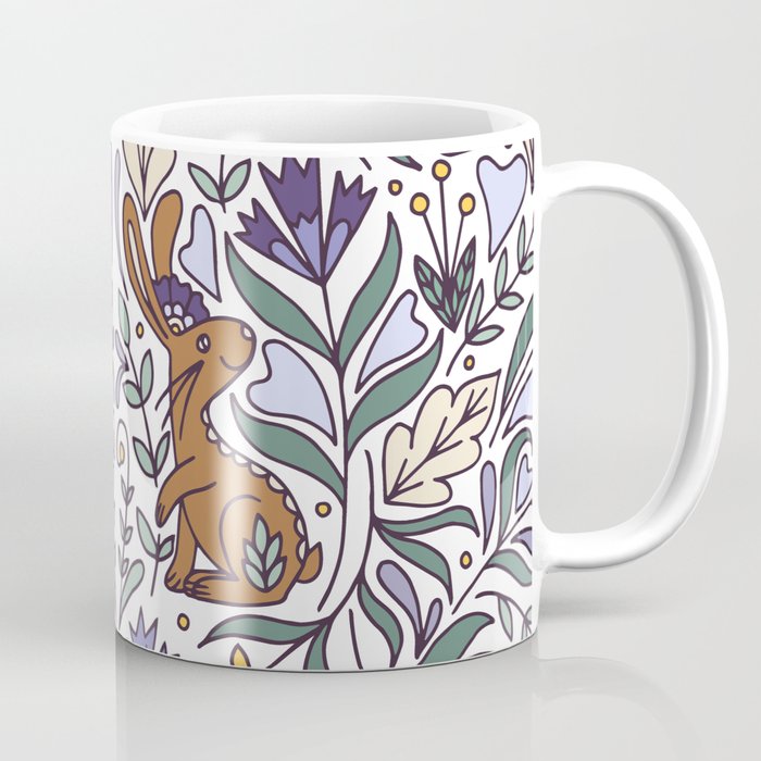Scandinavian Folk Art Rabbit | Rabbit | Whimsical Nature | Forest Coffee Mug