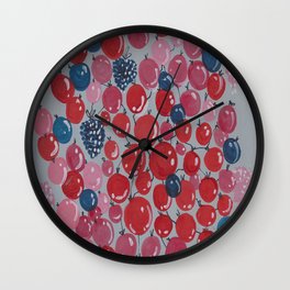 Berries Wall Clock | Fruitberrydesign, Fruit, Blueberries, Ink, Blackberries, Festiveberries, Berry, Watercolor, Sweetberries, Winter 