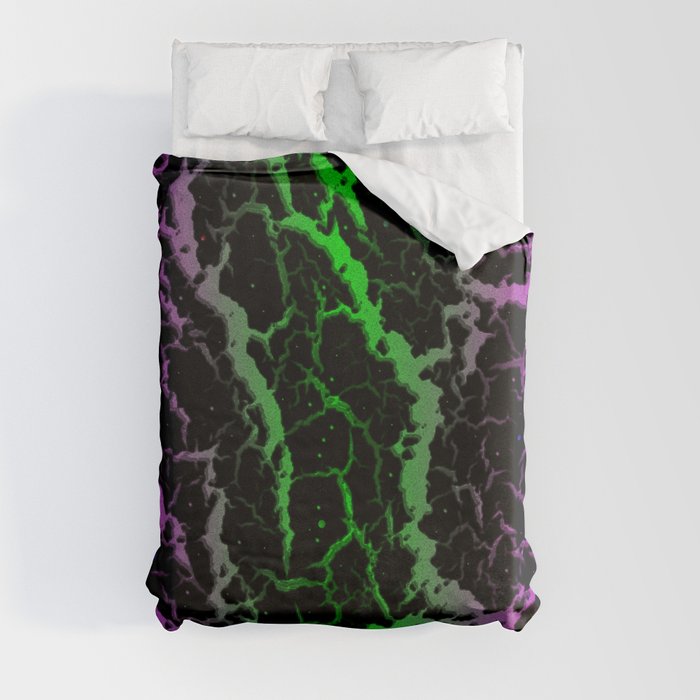 Cracked Space Lava - Pink/Green Duvet Cover