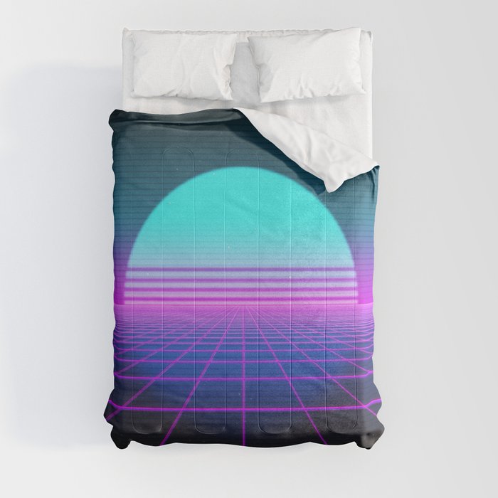 80's Retro Neon Grid Comforter