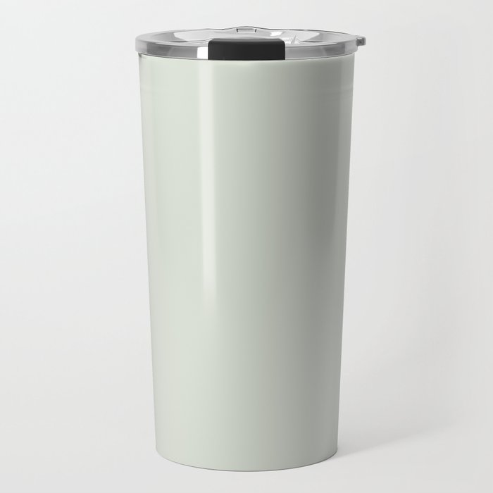 Ultra Pale Mint Green Gray Solid Color Pairs PPG Salty Breeze PPG1033-1 - All One Single Hue Colour Travel Mug