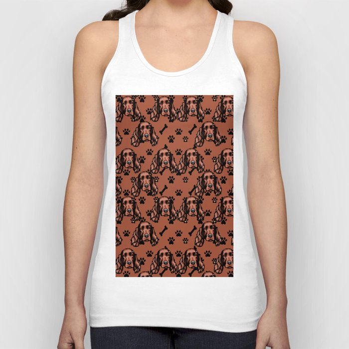 All over dog face pattern design. Tank Top