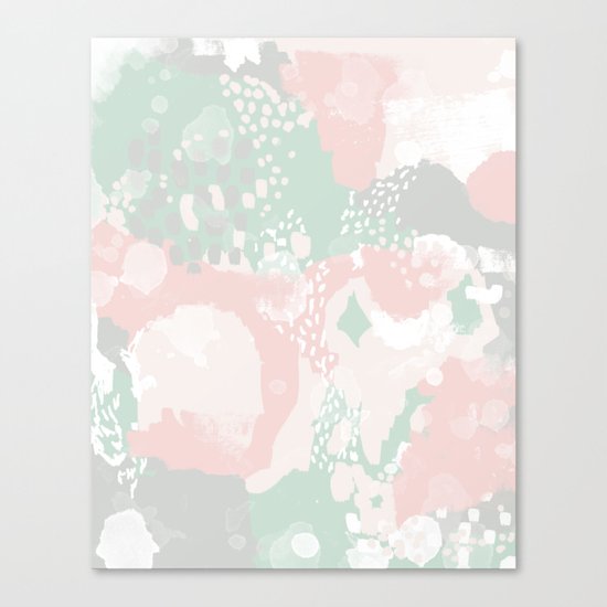 Alexei - abstract minimal modern painting splash dots stripes painterly art Canvas Print