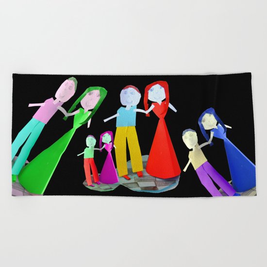 Dance me to the end of love | Kids Painting by Elisavet Beach Towel