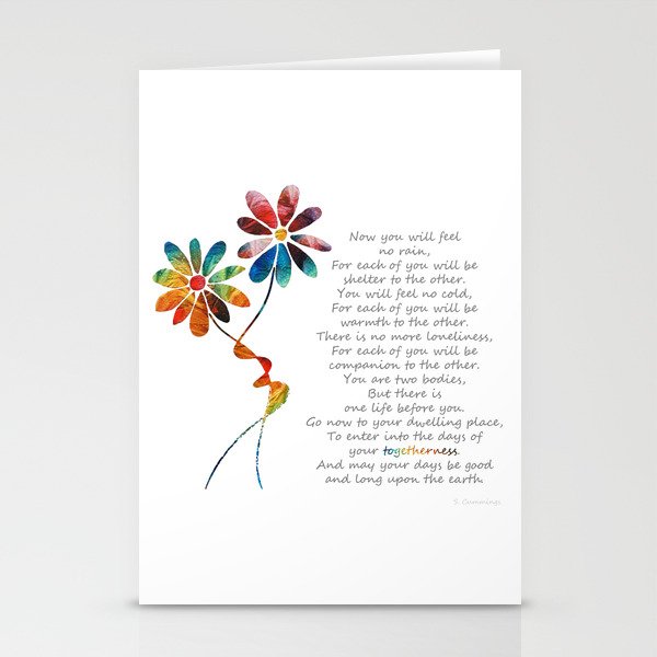 Togetherness - Flower Romantic Love Art Stationery Cards