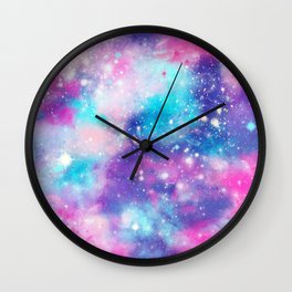 Pretty Pastel Galaxy Wall Clock