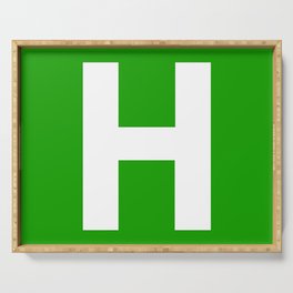Letter H (White & Green) Serving Tray