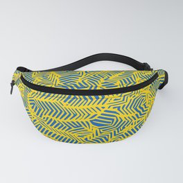 Meandering Abstract Artwork in Ukrainian National Colors (Blue and Yellow) Fanny Pack