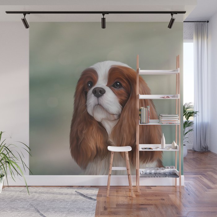 Drawing Dog Cavalier King Charles Spaniel Wall Mural