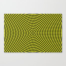 Black and Lime Retro Circle Polka Dot Pattern Pairs Coloro 2022 Popular Color Light 050-83-41 Canvas Print