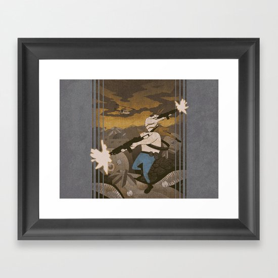 Contra - 8-Bit Framed Art Print