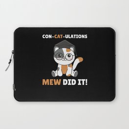 Kids Con Cat Ulations Cat Graduation Laptop Sleeve
