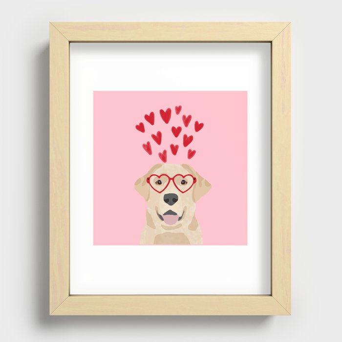 Yellow Lab valentines day labrador retriever dog breed must have gifts retrievers Recessed Framed Print