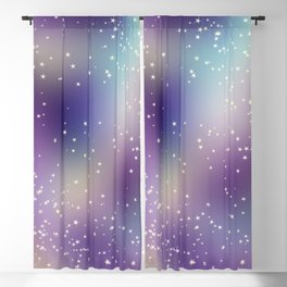 Colorful Shiny Galaxy Print Blackout Curtain