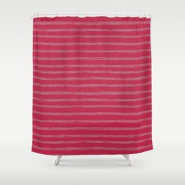 Soft Pink Stripes Over Viva Magenta Shower Curtain