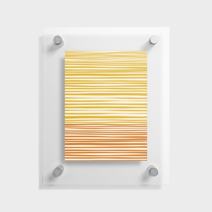 Natural Stripes Modern Minimalist Colour Block Pattern Mustard Orange Ochre Cream Floating Acrylic Print