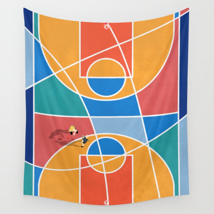 Shooting Hoops Street Basketball From Above  Wall Tapestry