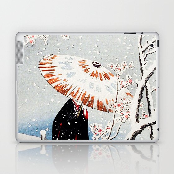 Plum Tree in Snow Laptop & iPad Skin