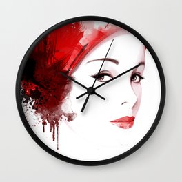 Beauty in red hat, Fashion Beauty, Fashion Painting, Fashion IIlustration, Vogue Portrait, #18 Wall Clock