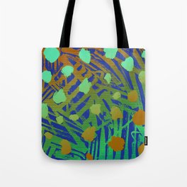 Abstract Paint Pattern Peacock Tote Bag