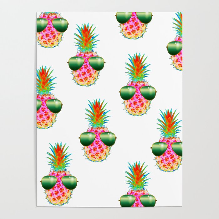 Electric Pineapple with Shades Poster by Marianna Mills Society6