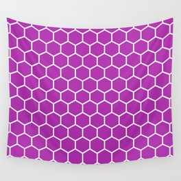 Honeycomb (White & Purple Pattern) Wall Tapestry