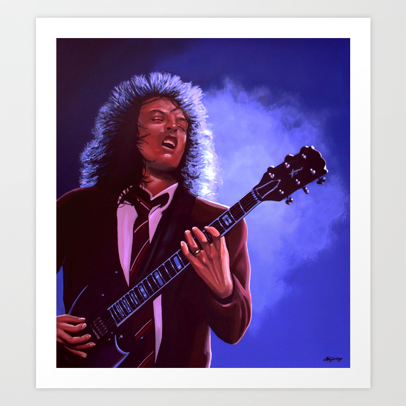Angus Young Painting Art Print By Paulmeijering Society6