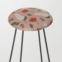 Florals and Bees Counter Stool