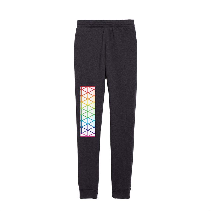 Rainbow Diamond Minimal Grid Geometric Abstract Multicolored Pattern Kids Joggers