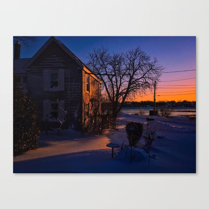 Sunrise after Winter Storm Stella on the Coast of South Portland, Maine Canvas Print