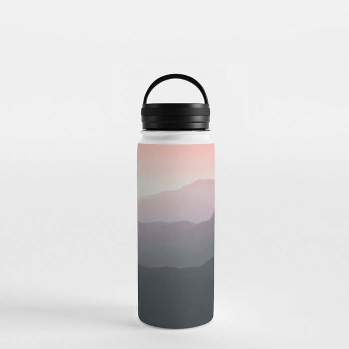 Pink Haze over the Mountains Water Bottle