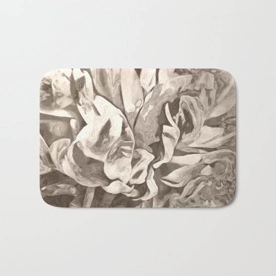 Painted Peony Sepia Cocoa Bath Mat
