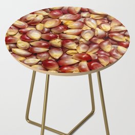 Purple and Rouge Popcorn Kernels Food Photograph Pattern Design Side Table
