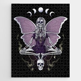 Goth Skeleton Butterfly Jigsaw Puzzle